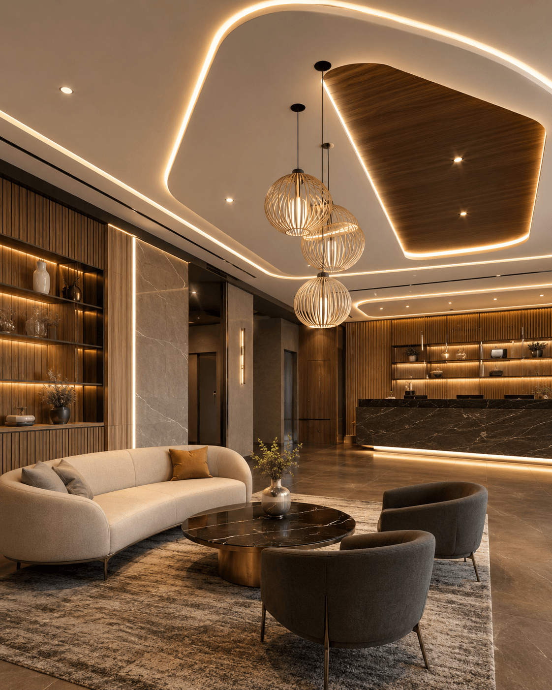 Custom LED Lighting in a Modern Lounge